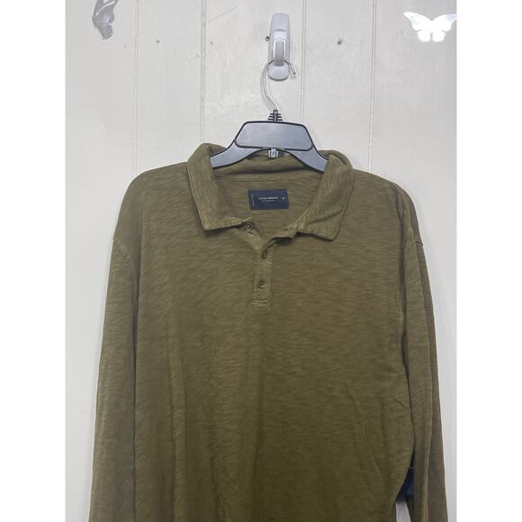 Lucky Brand Mens Polo XL Green Long‎ Sleeve Collared Pullover Knit Stretchy New - Picture 2 of 9